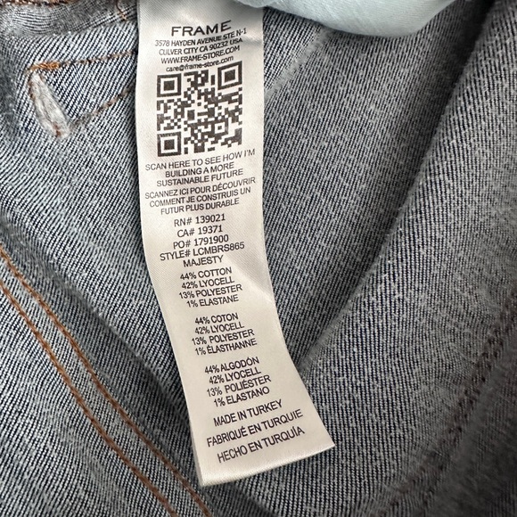 FRAME Denim Blue Le Crop Mini Boot Cascade Hem Bootcut Jeans Women's Size 28 - Picture 7 of 9